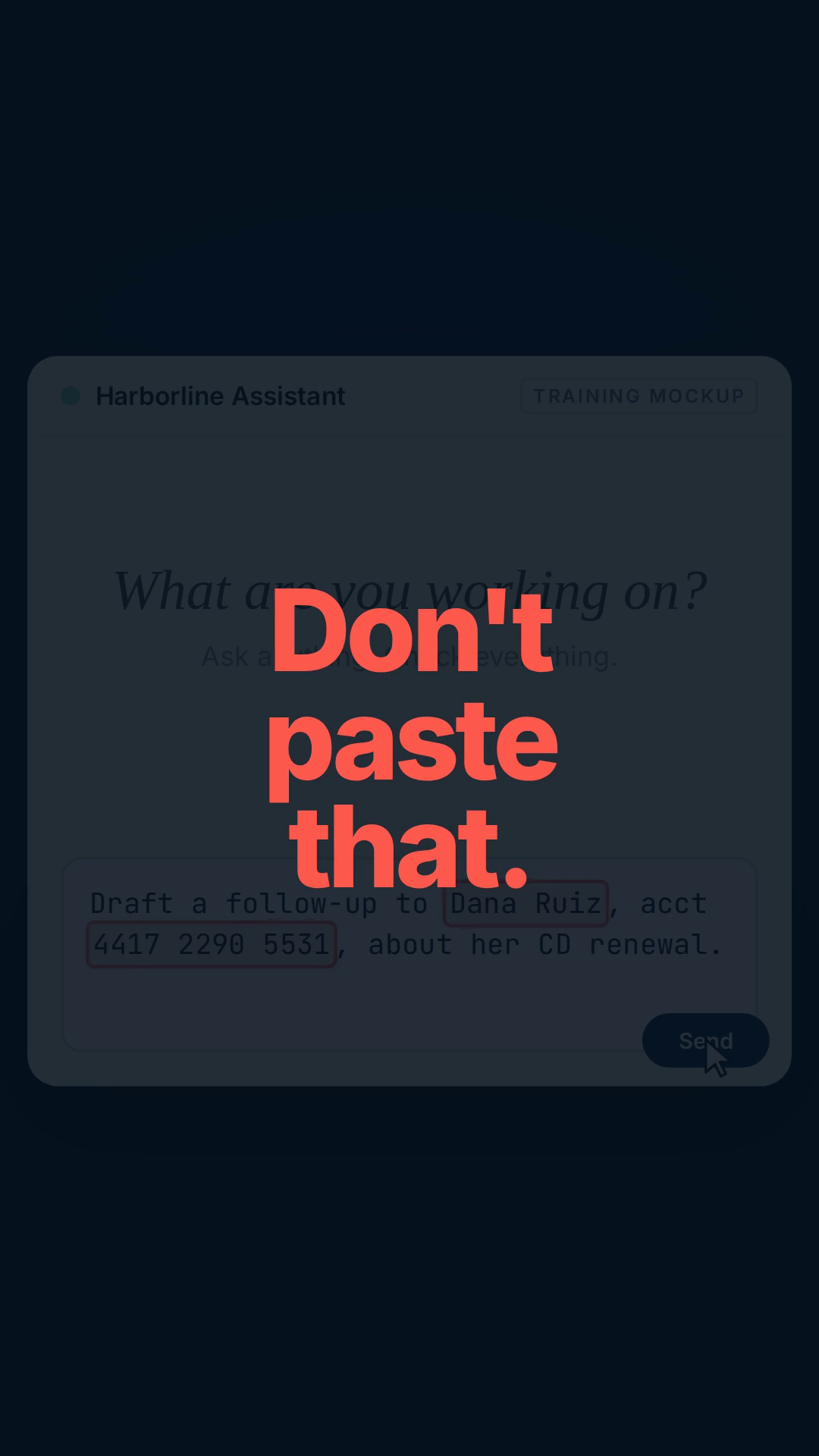 Harborline launch ad poster: Don't paste that.