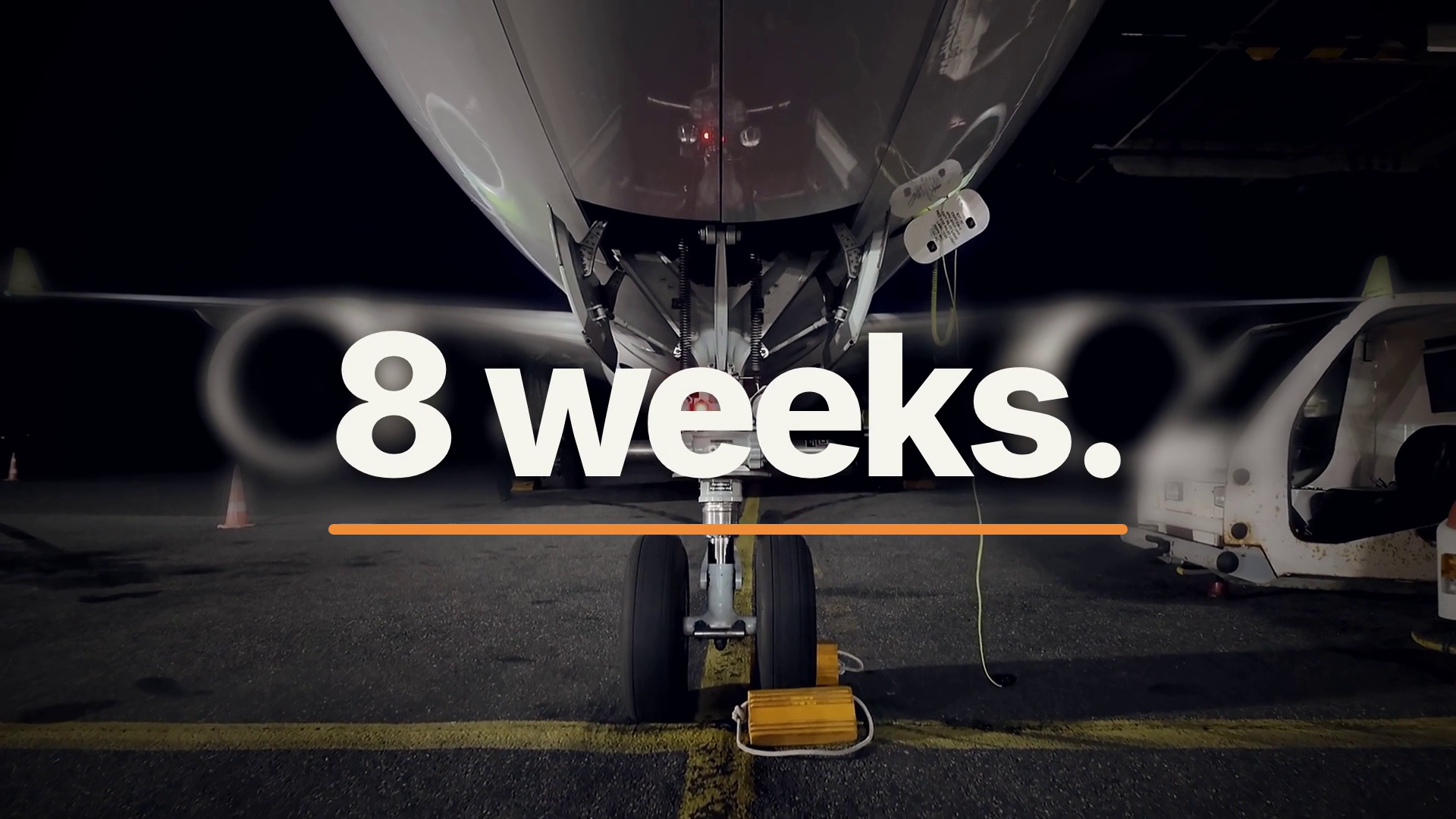Pacific Crest sizzle poster: 8 weeks, over an aircraft at night