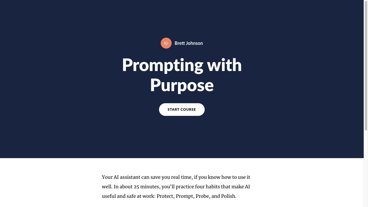Prompting with Purpose course screenshot